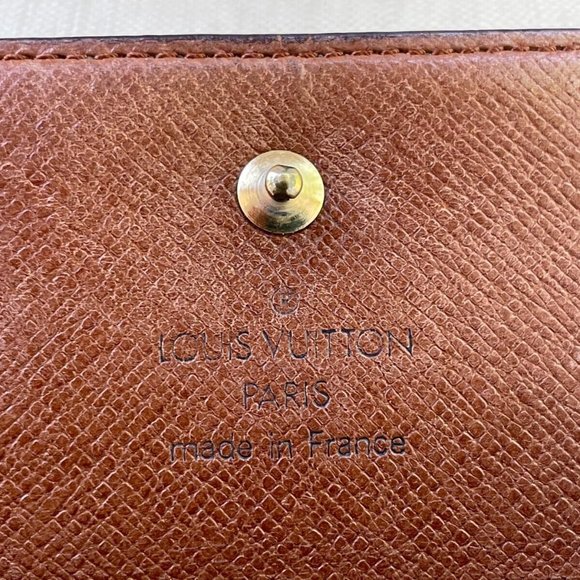 Vintage Louis Vuitton Wallet Card Holder Brown Leather Trifold Purse Made France - Picture 11 of 12